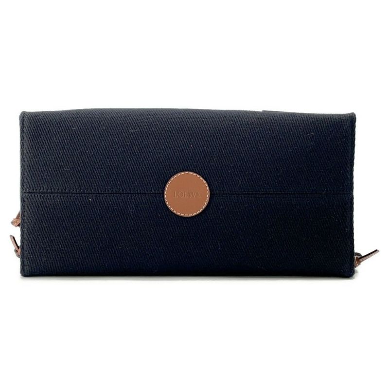 ロエベ トートバッグ アナグラム クッショントート スモール キャンバス レザー A612A93X18 LOEWE 黒