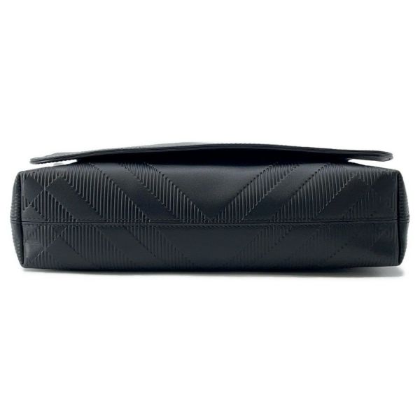 バーバリー ショルダーバッグ エンボスチェック メッセンジャーバッグ カーフレザー 81019221 BURBERRY 黒