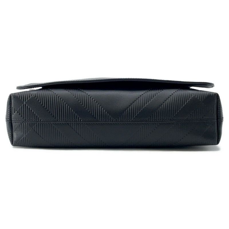 バーバリー ショルダーバッグ エンボスチェック メッセンジャーバッグ カーフレザー 81019221 BURBERRY 黒