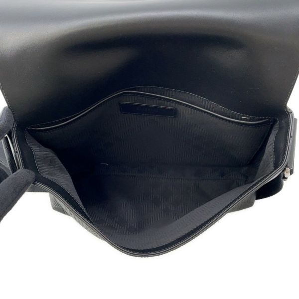 バーバリー ショルダーバッグ エンボスチェック メッセンジャーバッグ カーフレザー 81019221 BURBERRY 黒