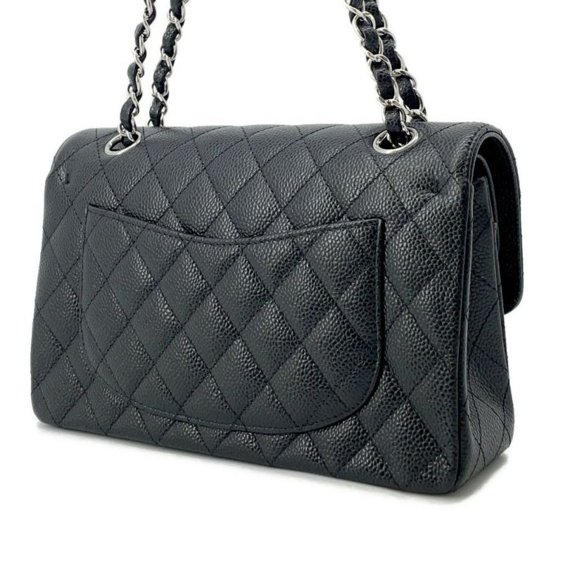 シャネル チェーンショルダーバッグ マトラッセ23 ココマーク ダブルチェーン A01113 CHANEL 黒