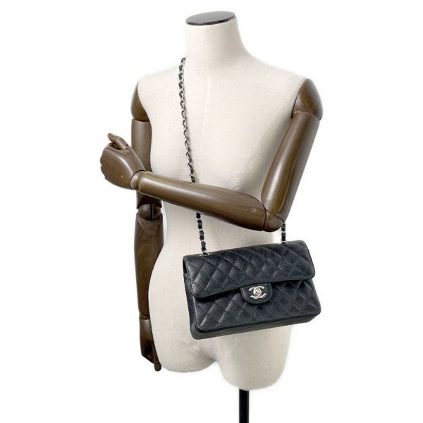 シャネル チェーンショルダーバッグ マトラッセ23 ココマーク ダブルチェーン A01113 CHANEL 黒