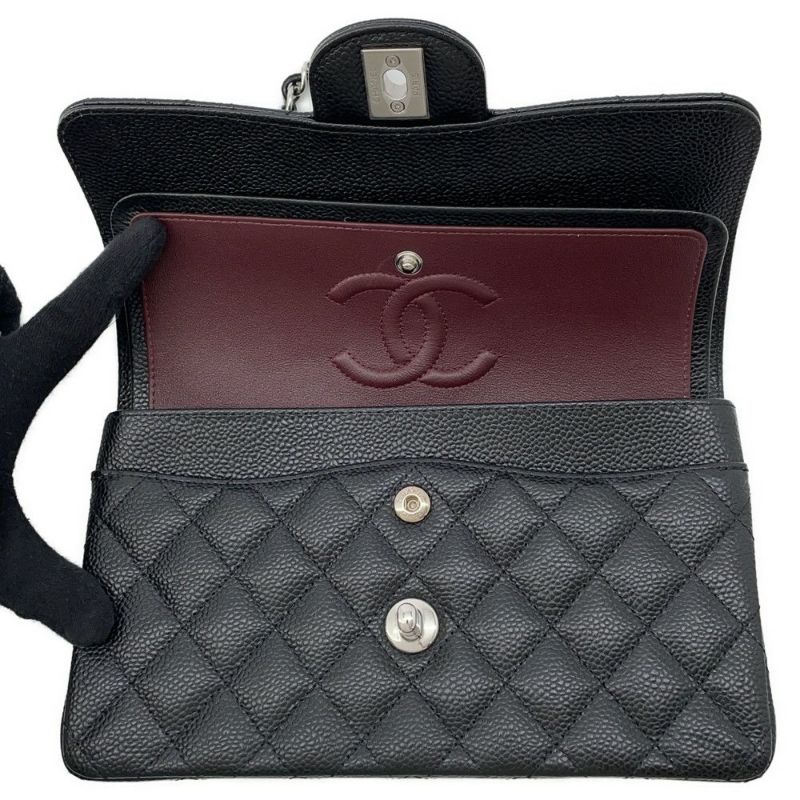 シャネル チェーンショルダーバッグ マトラッセ23 ココマーク ダブルチェーン A01113 CHANEL 黒