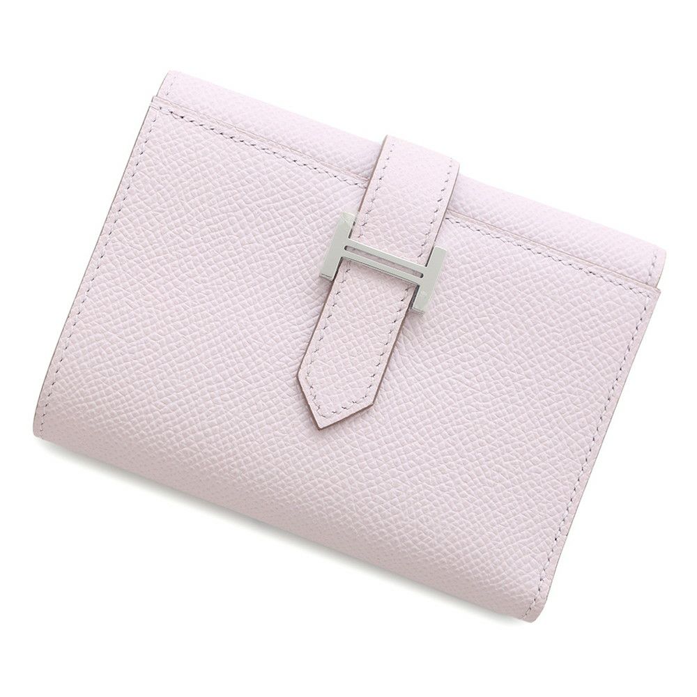 エルメス 三つ折り財布 ベアンコンビネ モーヴペール/シルバー金具 エプソン W刻印 HERMES 財布