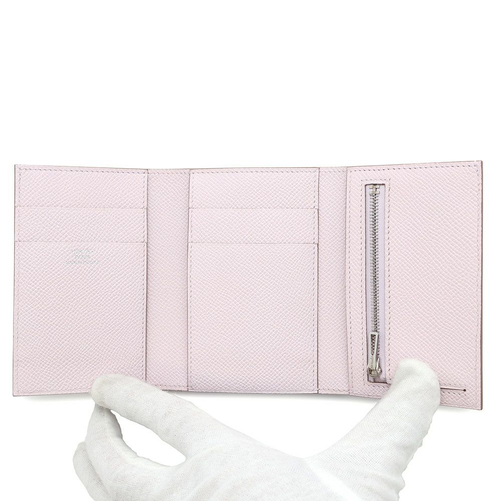 エルメス 三つ折り財布 ベアンコンビネ モーヴペール/シルバー金具 エプソン W刻印 HERMES 財布