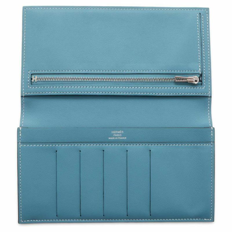 エルメス 長財布 シチズン ツイル ロング ツールボックス ブルージーン/キャバン/シルバー金具 スイフト B刻印