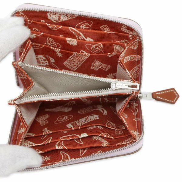 エルメス コインケース アザップコンパクト シルクイン モーヴペール/シルバー金具 エバーカラー B刻印