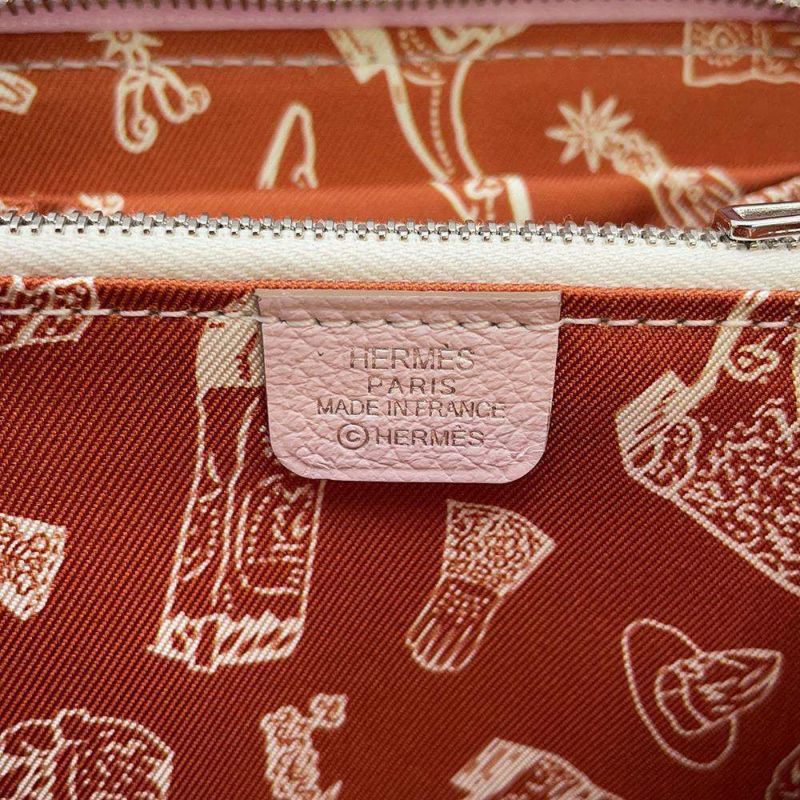 エルメス コインケース アザップコンパクト シルクイン モーヴペール/シルバー金具 エバーカラー B刻印