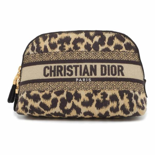 クリスチャン・ディオール ポーチ レオパード ジャガード Christian Dior 小物入れ