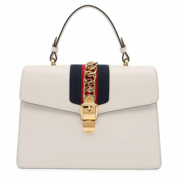 グッチ ハンドバッグ シルヴィ カーフレザー 431665 GUCCI 2wayショルダー アイボリー