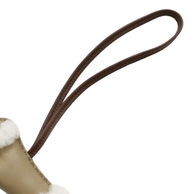 エルメス バッグチャーム バディ エクリュ/ベージュマルファ/テール ラムスキン/ムートン K刻印