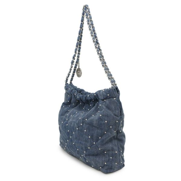 シャネル チェーンショルダーバッグ CHANEL 22 マトラッセ スモール デニム AS3260 CHANEL ポーチ付き