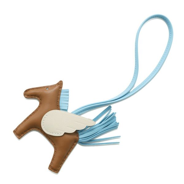 エルメス バッグチャーム ロデオPM ペガサス ゴールド/セレステ/クレ ラムスキン W刻印 HERMES チャーム オーナメント