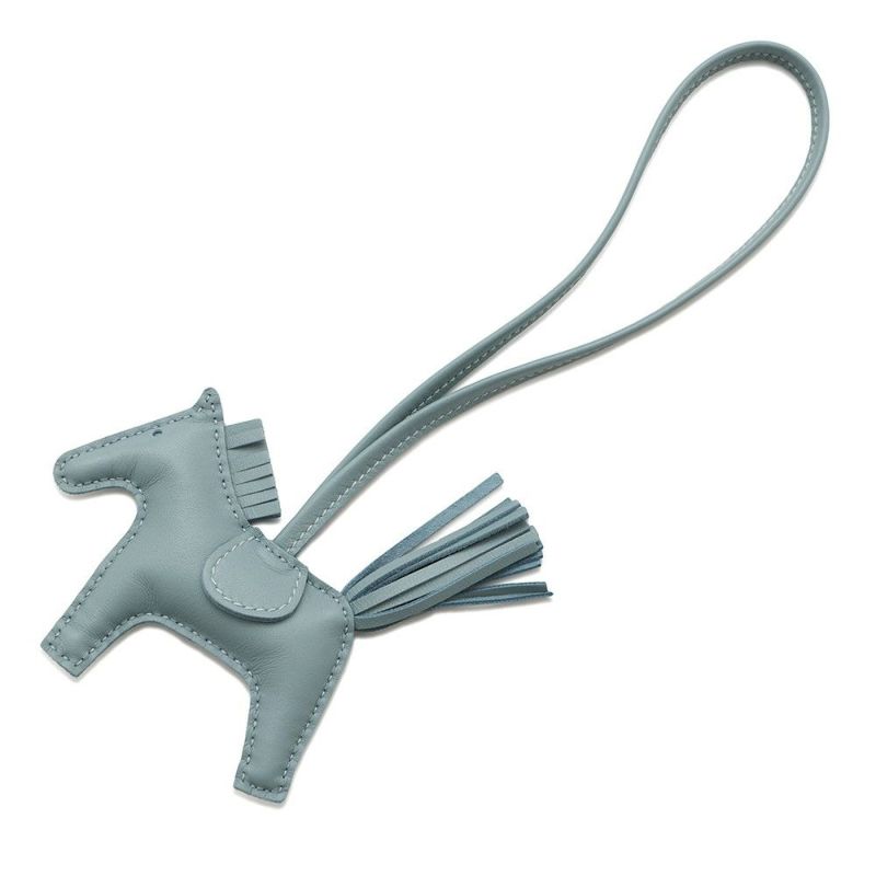 エルメス バッグチャーム ロデオPM シエル ラムスキン K刻印 HERMES チャーム オーナメント