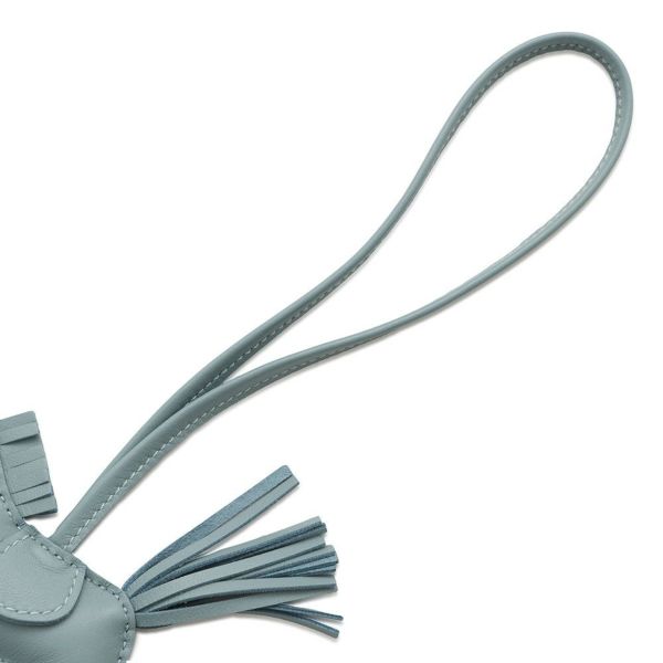 エルメス バッグチャーム ロデオPM シエル ラムスキン K刻印 HERMES チャーム オーナメント