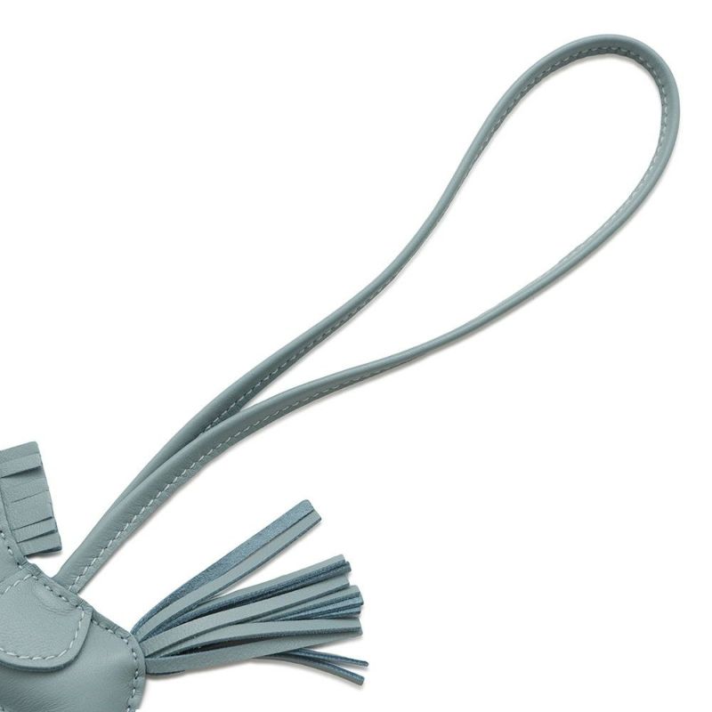 エルメス バッグチャーム ロデオPM シエル ラムスキン K刻印 HERMES チャーム オーナメント