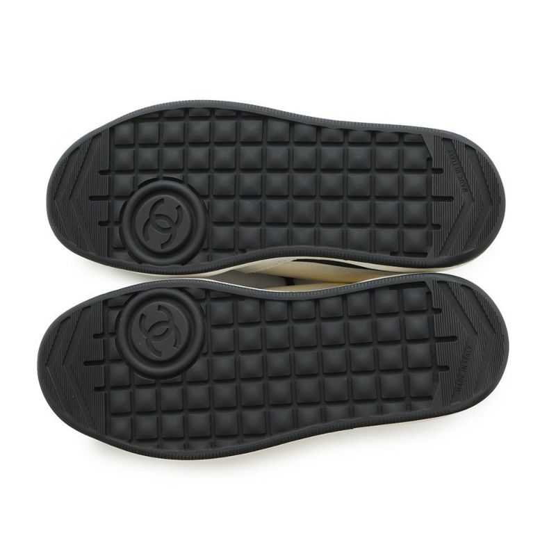 シャネル スニーカー ココマーク レザー スエード レディースサイズ38 G45212 CHANEL 靴 白 黒