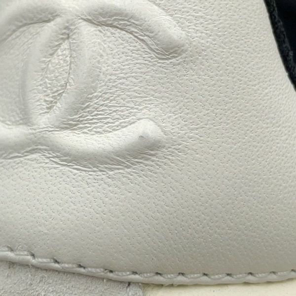 シャネル スニーカー ココマーク レザー スエード レディースサイズ38 G45212 CHANEL 靴 白 黒