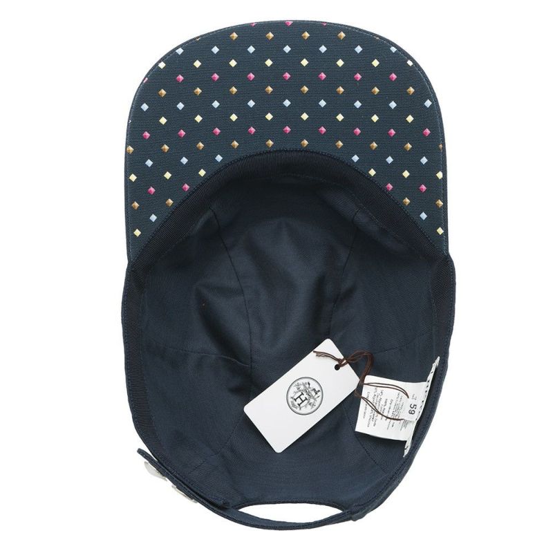 エルメス キャップ デイビス ポワ・メドール コットン サイズ59 HERMES 帽子