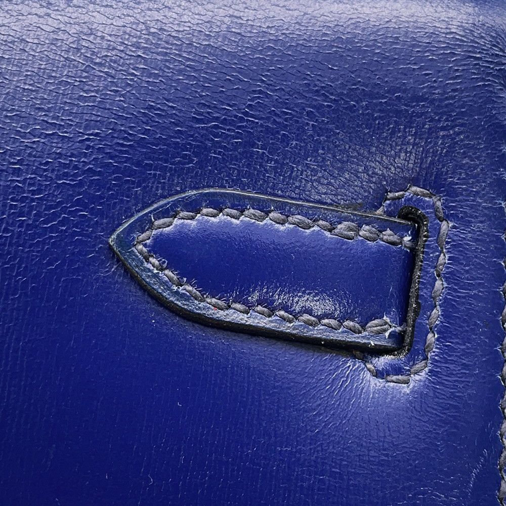 エルメス ショルダーバッグ ミニケリー ブルーサフィール/ゴールド金具 ボックスカーフ 〇O刻印