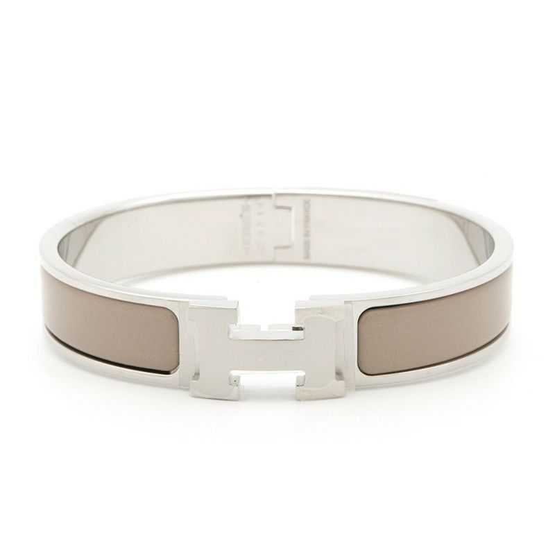エルメス ブレスレット クリック H クリッククラックPM ベージュ/シルバー金具 HERMES アクセサリー