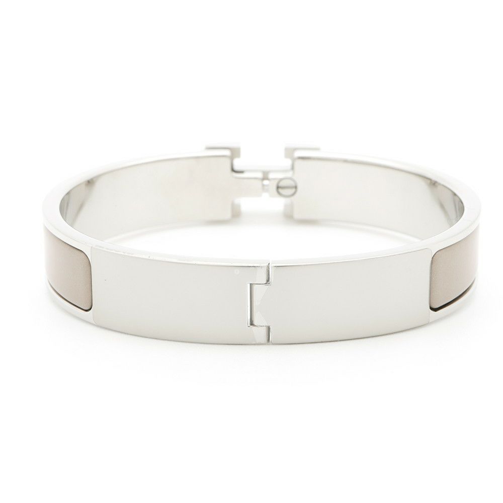 エルメス ブレスレット クリック H クリッククラックPM ベージュ/シルバー金具 HERMES アクセサリー