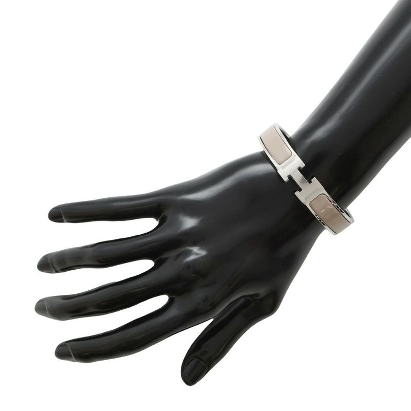 エルメス ブレスレット クリック H クリッククラックPM ベージュ/シルバー金具 HERMES アクセサリー