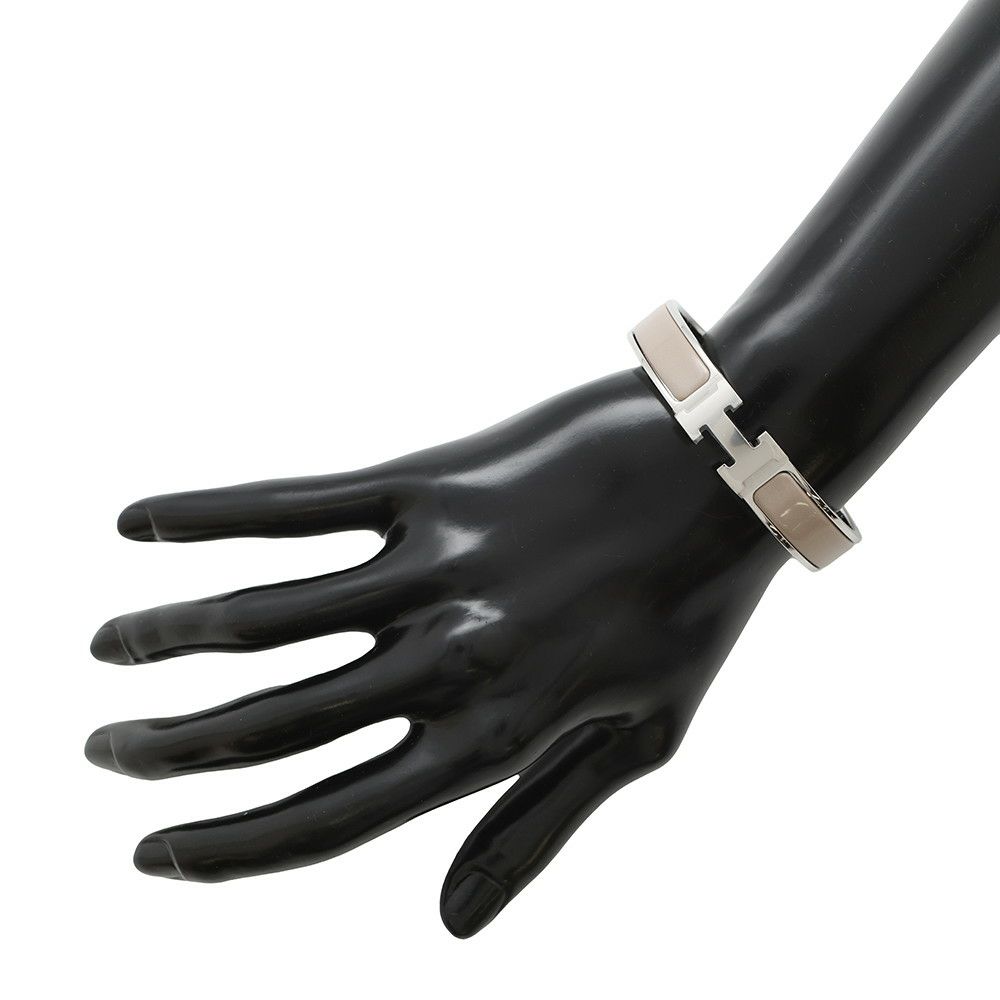 エルメス ブレスレット クリック H クリッククラックPM ベージュ/シルバー金具 HERMES アクセサリー