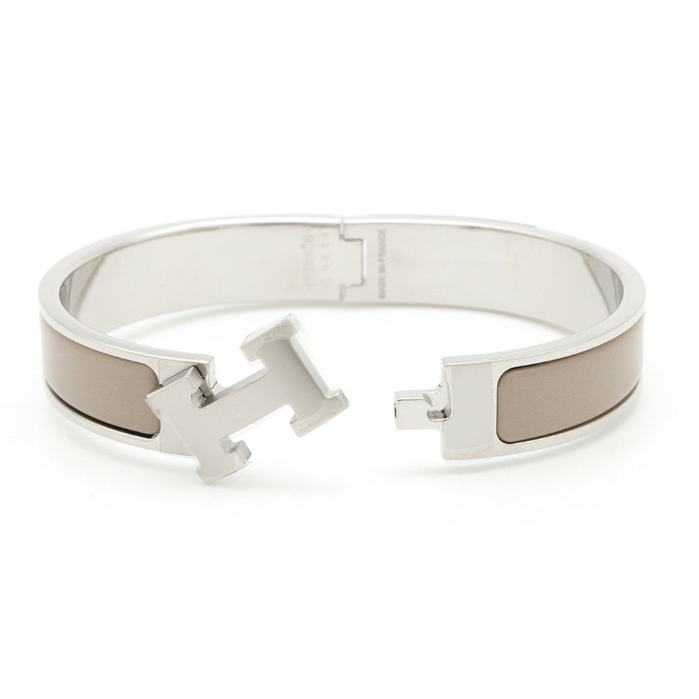 エルメス ブレスレット クリック H クリッククラックPM ベージュ/シルバー金具 HERMES アクセサリー