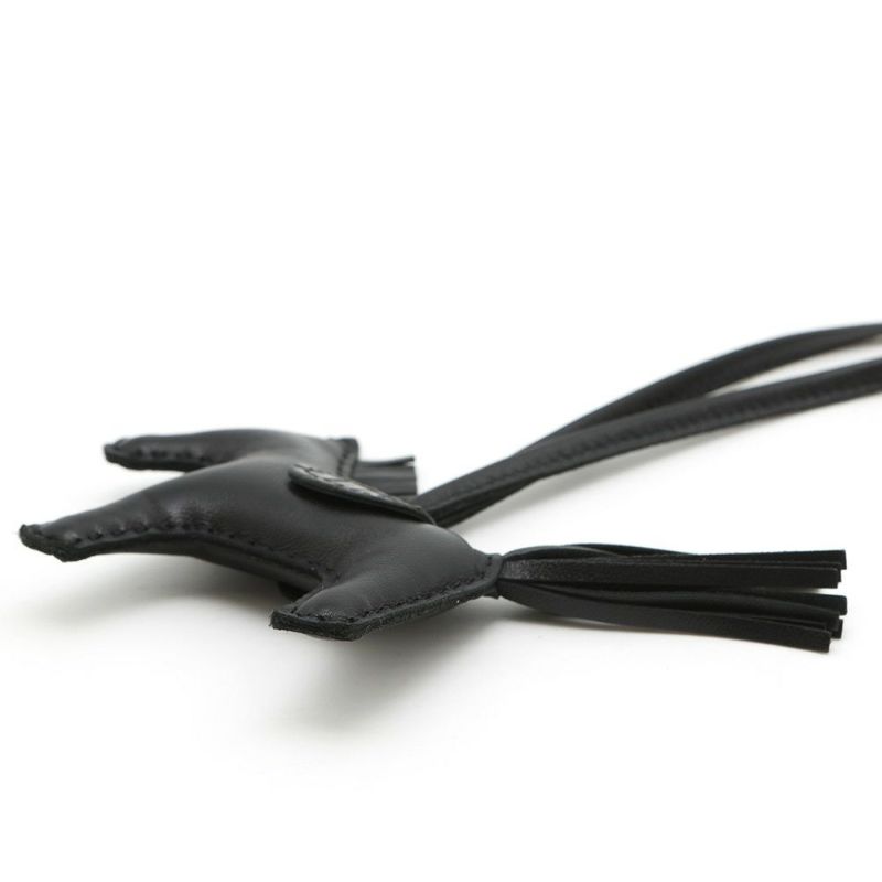 エルメス バッグチャーム ロデオ PM タッチ ブラック ラムスキン/アリゲータマット Z刻印 黒