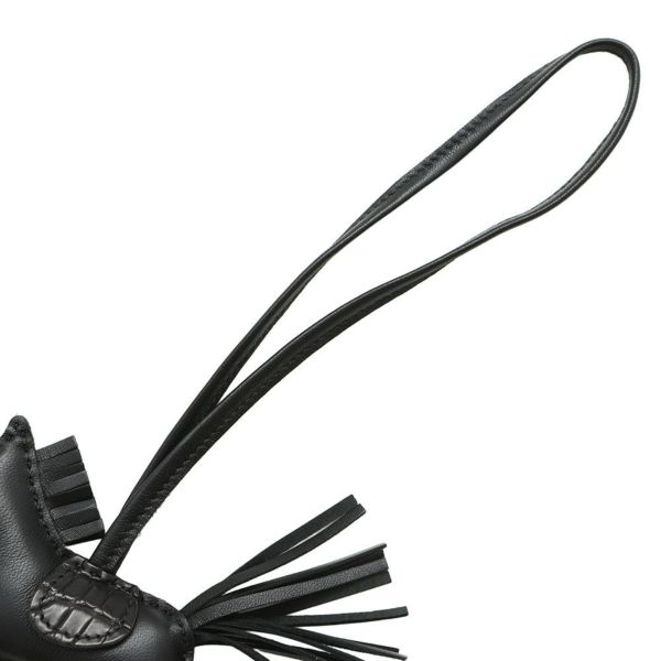 エルメス バッグチャーム ロデオ PM タッチ ブラック ラムスキン/アリゲータマット Z刻印 黒