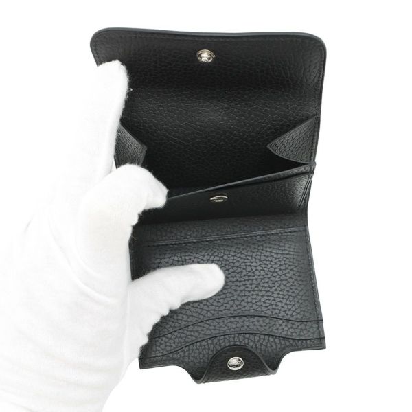 エルメス コインケース イリアード コンパクト ブラック/シルバー金具 ヴァッシュ・ギャロップ・ドゥ・エルメス B刻印 黒