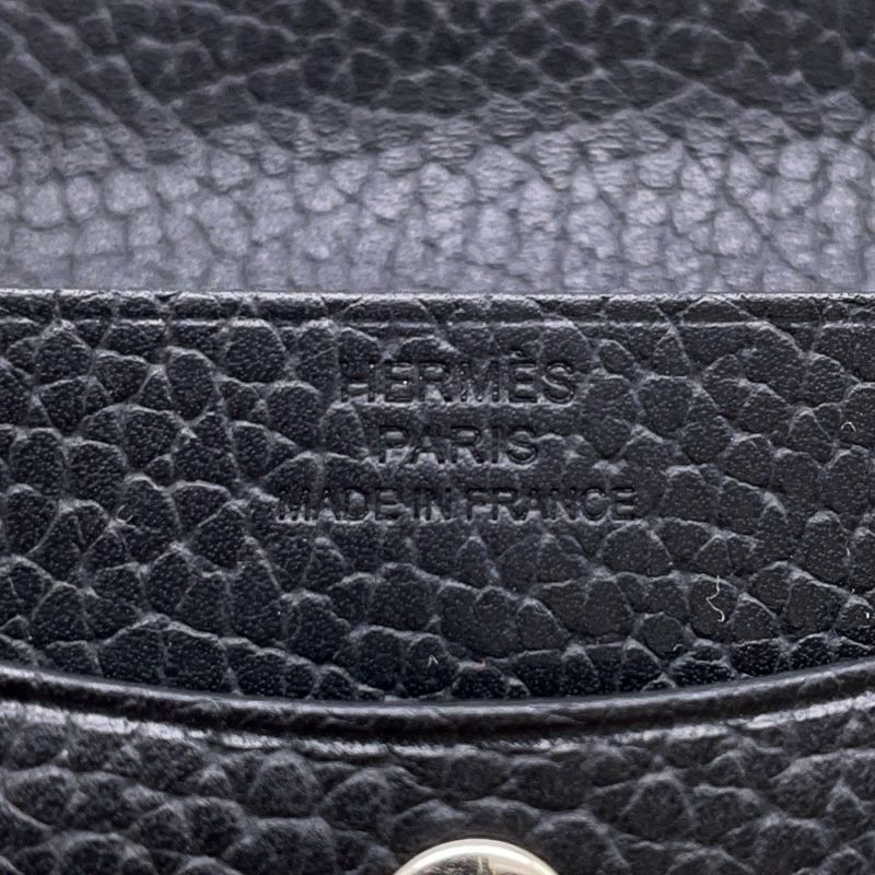 エルメス コインケース イリアード コンパクト ブラック/シルバー金具 ヴァッシュ・ギャロップ・ドゥ・エルメス B刻印 黒