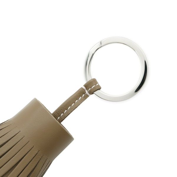 エルメス キーホルダー カルメン エトゥープ/シルバー金具 ラムスキン W刻印