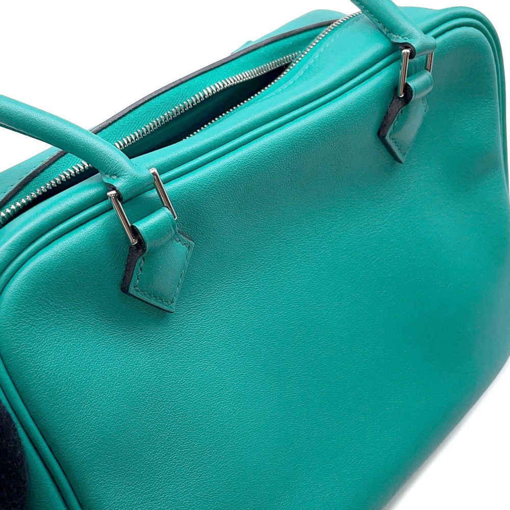 エルメス ハンドバッグ プリュム ミニ ブルーパオン/シルバー金具 スイフト X刻印 HERMES バッグ