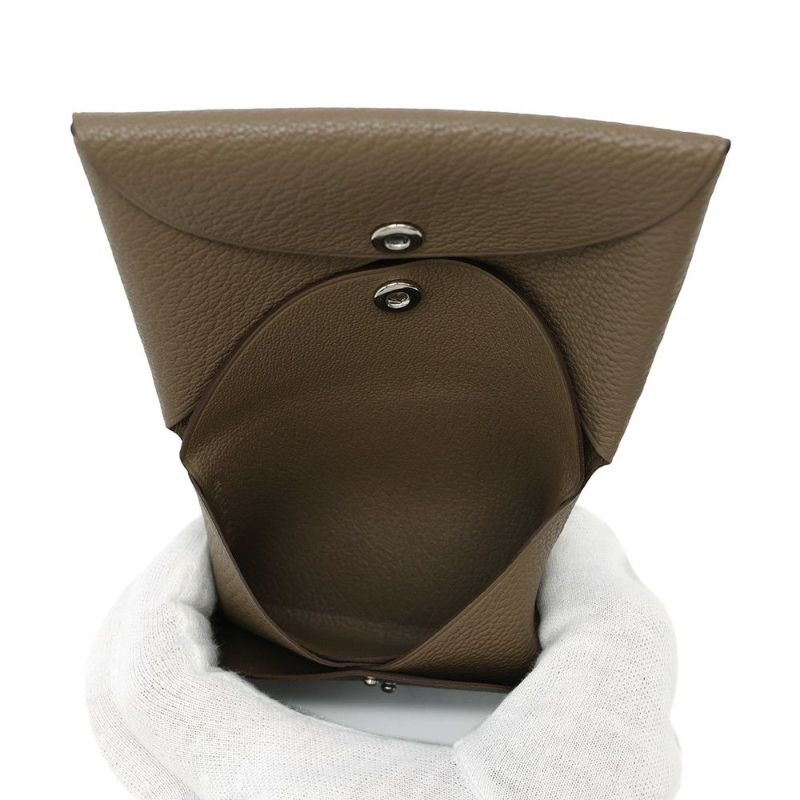 エルメス カードケース カルヴィ デュオ エトゥープ シェブルミゾル W刻印 HERMES 名刺入れ シェーブル