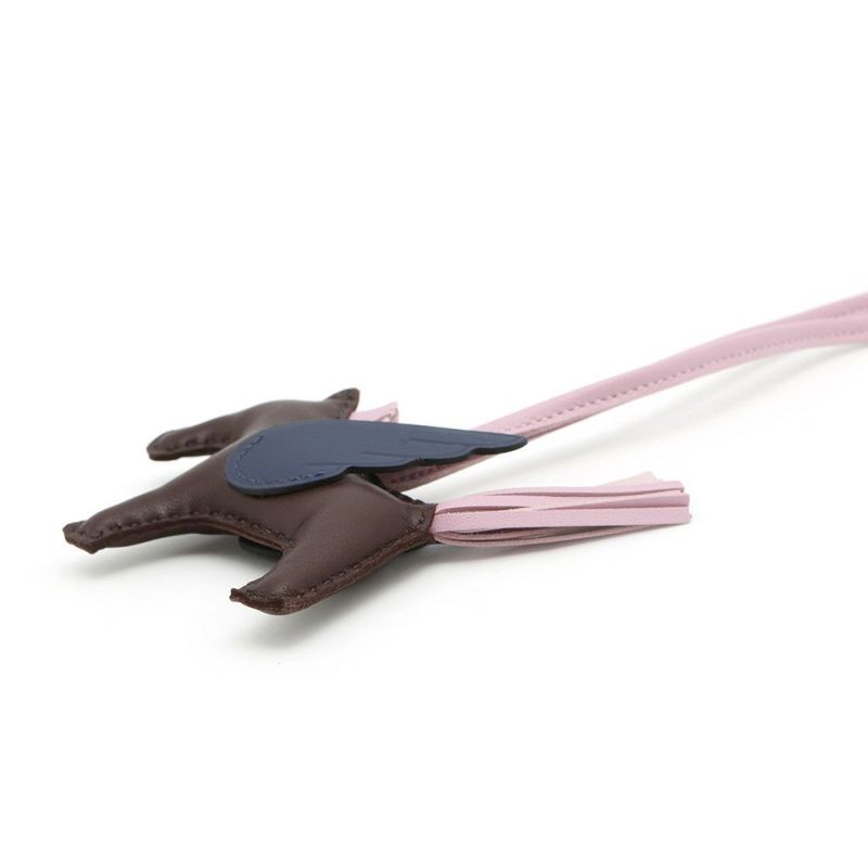 エルメス バッグチャーム ロデオPM ペガサス ルージュセリエ/モーヴシルベストル/ブルーサフィール ラムスキン U刻印