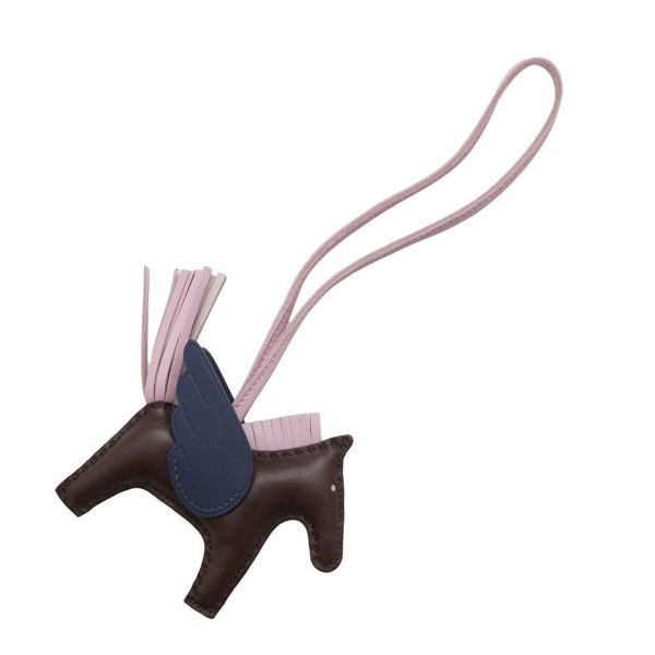 エルメス バッグチャーム ロデオPM ペガサス ルージュセリエ/モーヴシルベストル/ブルーサフィール ラムスキン U刻印