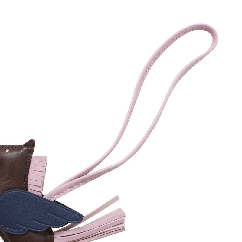 エルメス バッグチャーム ロデオPM ペガサス ルージュセリエ/モーヴシルベストル/ブルーサフィール ラムスキン U刻印