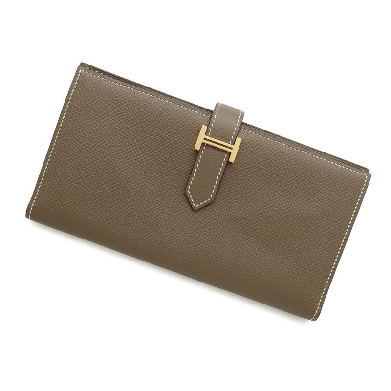 エルメス 長財布 ベアンスフレ エトゥープ/ゴールド金具 エプソン □Q刻印 HERMES 財布