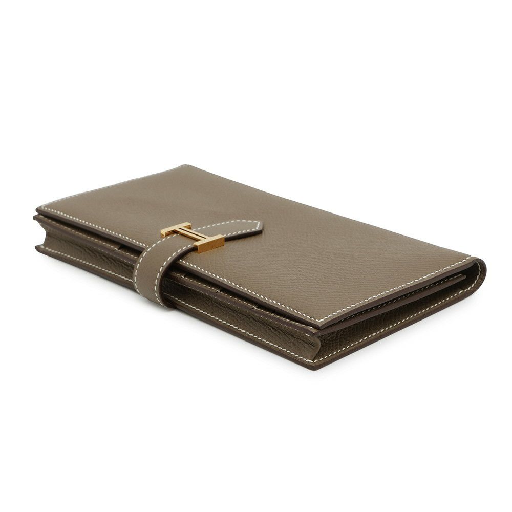 エルメス 長財布 ベアンスフレ エトゥープ/ゴールド金具 エプソン □Q刻印 HERMES 財布