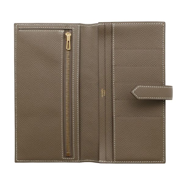 エルメス 長財布 ベアンスフレ エトゥープ/ゴールド金具 エプソン □Q刻印 HERMES 財布
