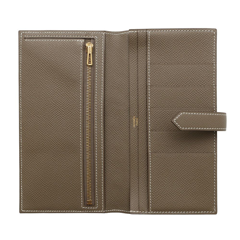 エルメス 長財布 ベアンスフレ エトゥープ/ゴールド金具 エプソン □Q刻印 HERMES 財布