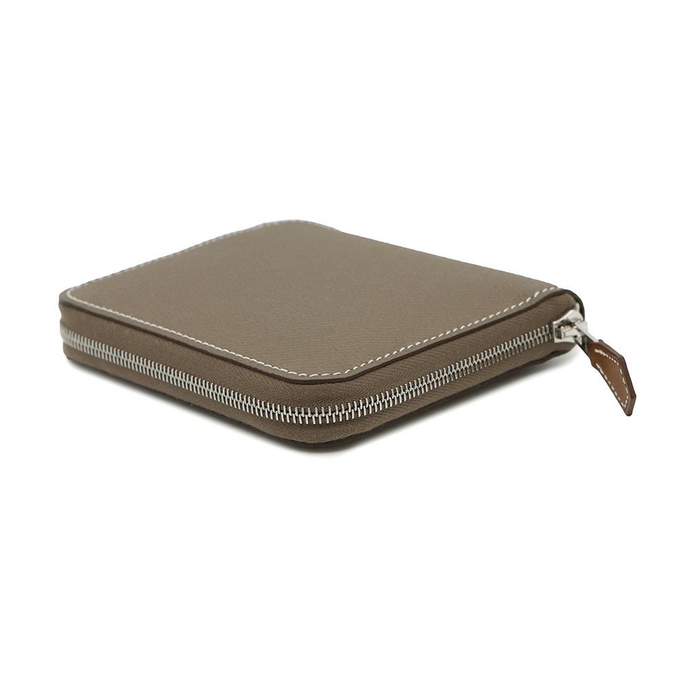 エルメス コインケース アザップコンパクト シルクイン エトゥープ/シルバー金具 エプソン K刻印