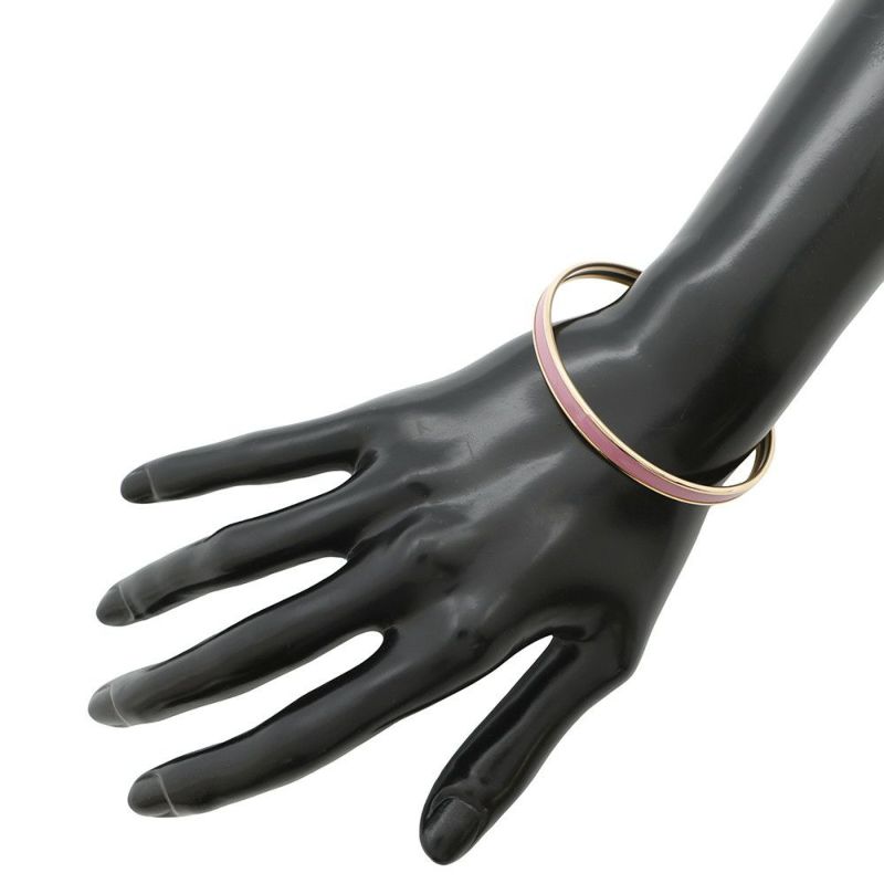 エルメス バングル エナメルブレスレット ユニ ローズポーテ/ゴールド金具 HERMES アクセサリー