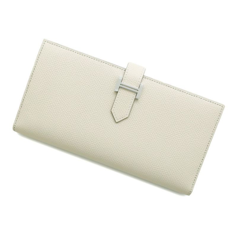 エルメス 長財布 ベアンスフレ マチ有り クレ/シルバー金具 エプソン W刻印 HERMES 財布