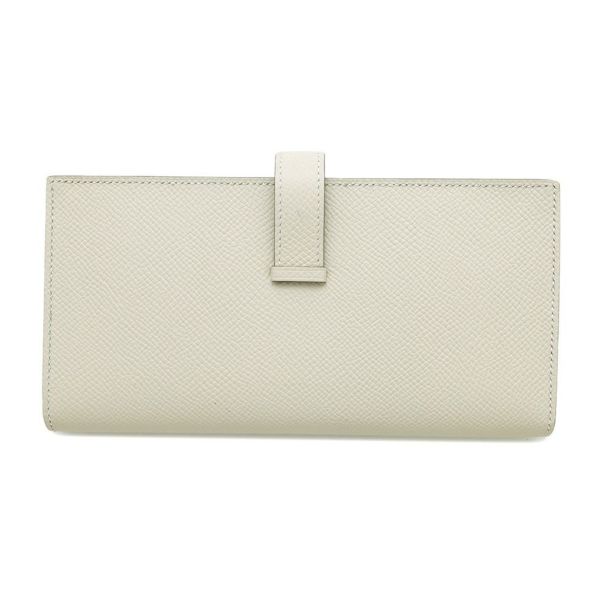 エルメス 長財布 ベアンスフレ マチ有り クレ/シルバー金具 エプソン W刻印 HERMES 財布