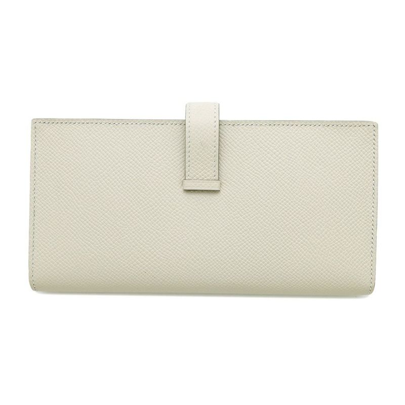 エルメス 長財布 ベアンスフレ マチ有り クレ/シルバー金具 エプソン W刻印 HERMES 財布