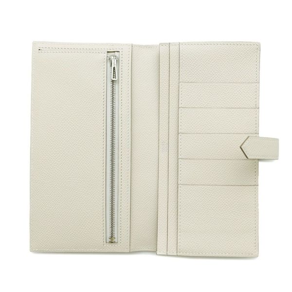 エルメス 長財布 ベアンスフレ マチ有り クレ/シルバー金具 エプソン W刻印 HERMES 財布