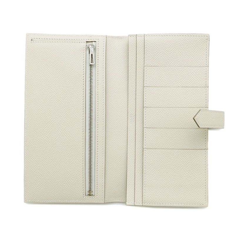 エルメス 長財布 ベアンスフレ マチ有り クレ/シルバー金具 エプソン W刻印 HERMES 財布